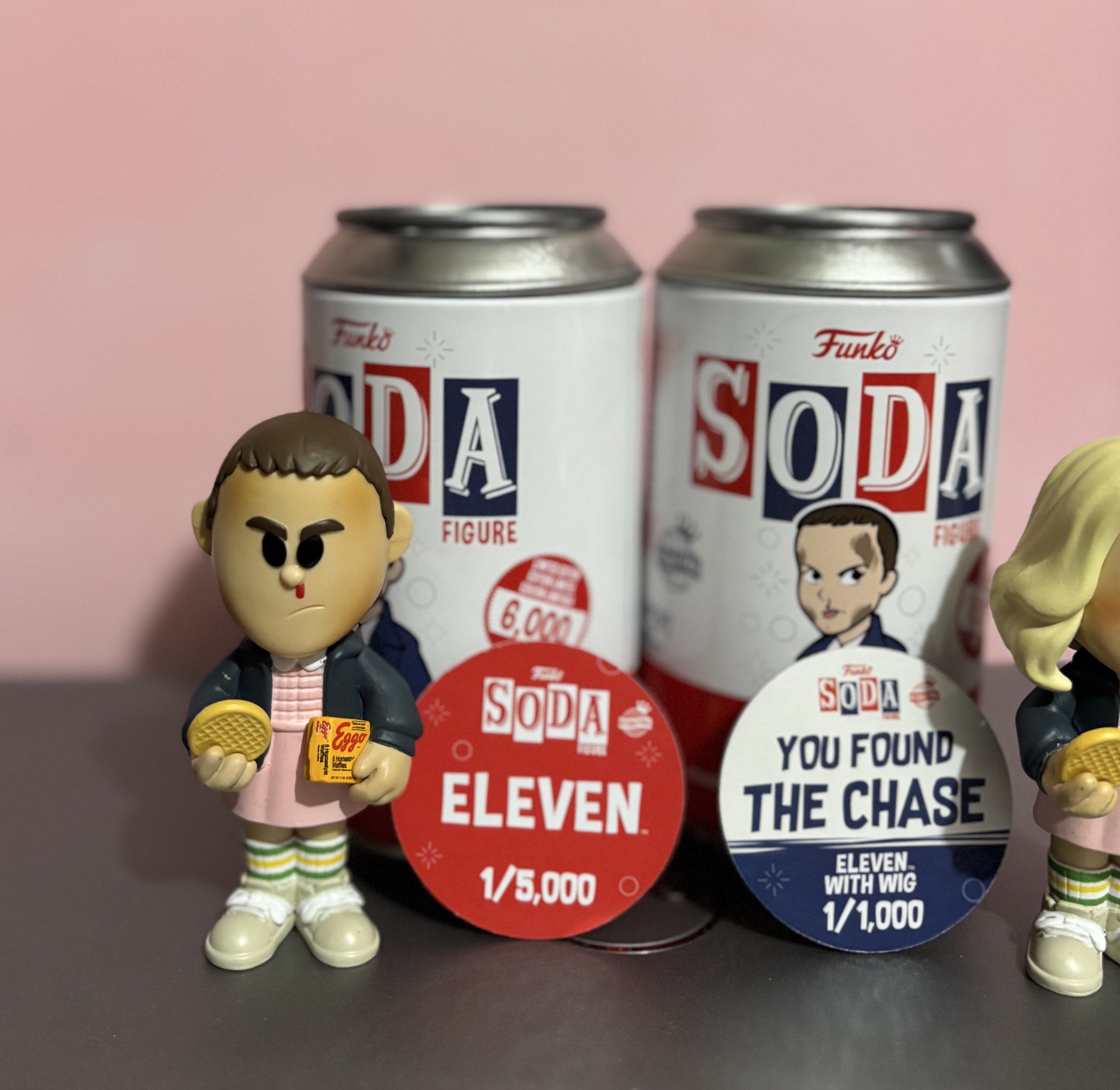 For sale Stranger Things - Eleven Bundle (Category: Western Merchandise) located in Cebu City. Submitted by starcatchching (Listing ID 1421234414, Image 2). Description: FOR SALE: FUNKO SODA – ELEVEN (Stranger Things) BUNDLE ✨ Includes: 🥤 Eleven Common – 1/5,000 🥤 Eleven WITH WIG (CHASE) – 1/1,000 📦 With cans + pogs included 💯 Good condition Perfect for Stranger Things fans and serious Soda collectors! 👀 Chase version is LIMITED 1/1,000 only