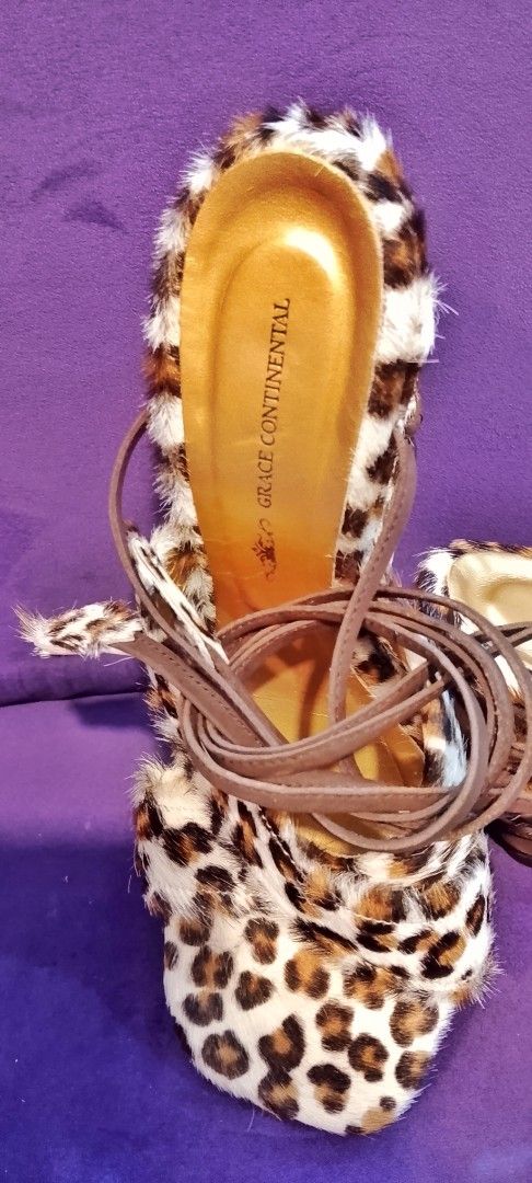 Grace Continental Leopard Print Sandals (Category: Flats & Sandals) located in Cabanatuan. Submitted by miss.maia (Listing ID 1421141435, Image 3). Description: - Leopard print sandals - Brown ankle straps - Wedge heel - Brand: Grace Continental - Stylish and versatile -size 7.