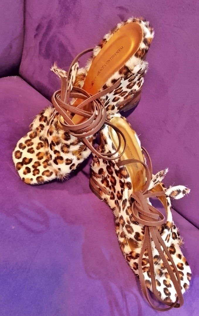 Grace Continental Leopard Print Sandals (Category: Flats & Sandals) located in Cabanatuan. Submitted by miss.maia (Listing ID 1421141435, Image 2). Description: - Leopard print sandals - Brown ankle straps - Wedge heel - Brand: Grace Continental - Stylish and versatile -size 7.