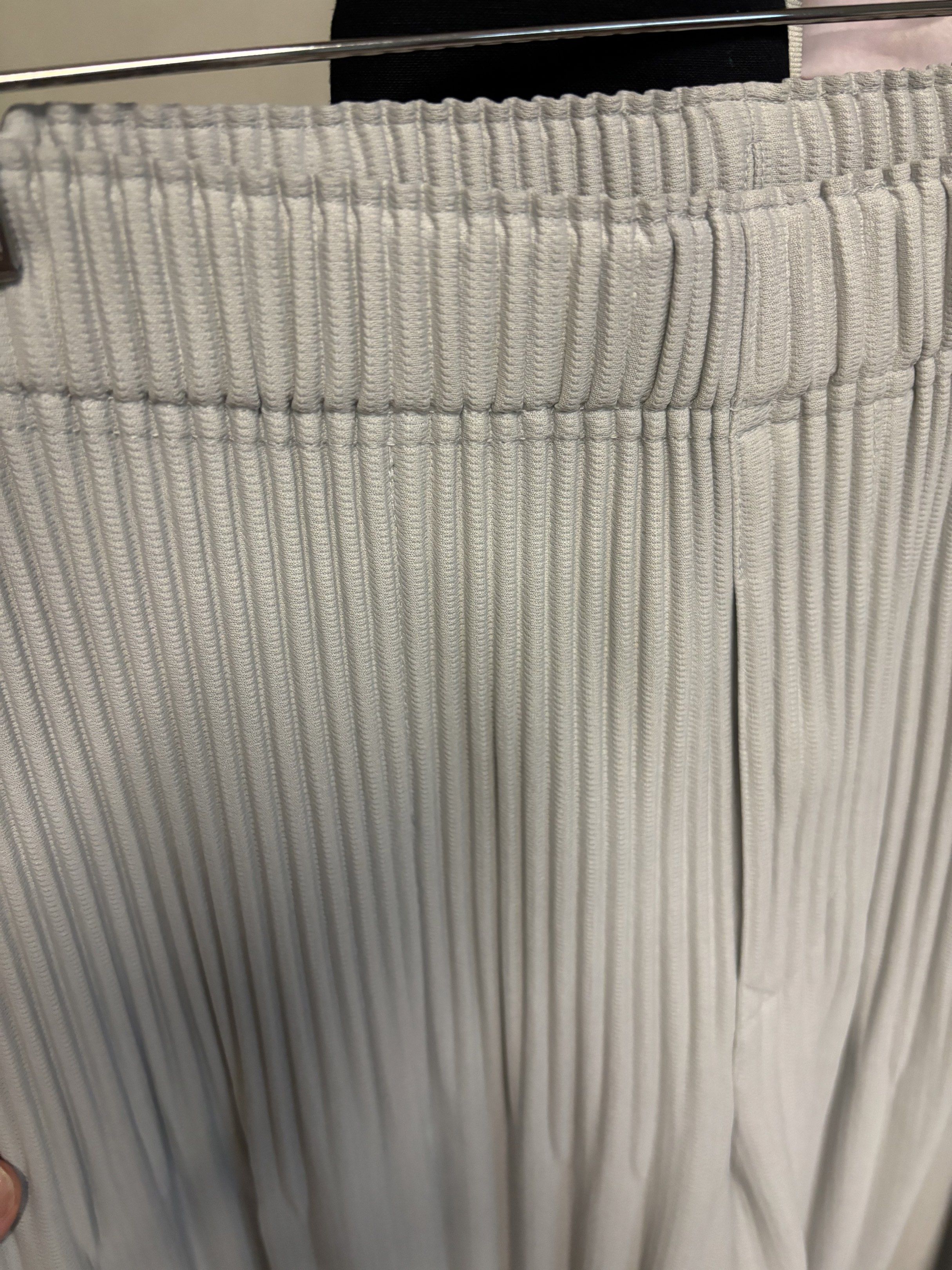Homme Plisse Issey Miyake (Category: Trousers) located in Makati City. Submitted by tp8904 (Listing ID 1421286175, Image 3). Description: Homme Plissé Issey Miyake Cropped Pants – Light Gray (Never Used) • Brand: Homme Plissé Issey Miyake • Color: Light Gray • Size: 2 • Condition: Never used, excellent condition • Signature pleated fabric • Cropped length for a modern, tailored silhouette Iconic Homme Plissé pants known for comfort, flexibility, 