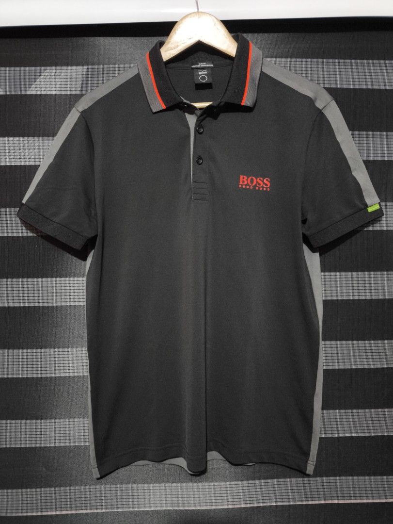 Hugo Boss Polo Shirt (Category: Tshirts & Polo Shirts ) located in Manila. Submitted by joshramly (Listing ID 1421237549, Image 1). Description: Hugo Boss Martin Kaymer Size Medium on Tag Slim fit 20 x 27 Good as New Dri fit material .