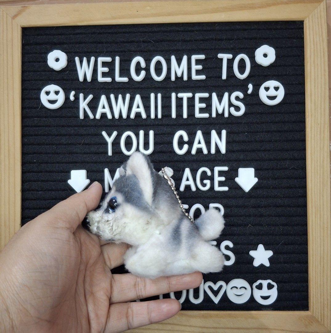 Husky Dog Mini Charm Plush Toy (Category: Plushies & Soft Toys) located in Bulacan. Submitted by kawaii_items_stuffed_toys (Listing ID 1421283781, Image 2). Description: Preloved From japan box Flaws (Stain) (Cut Etiketa) Husky Dog Mini Charm/Keychain Height 3inches/8cm Lenght 2inches/5cm Width 4inches/10cm Just message me if you ever want to see more pictures of the item, I'm more than glad to assist you. 📌Location: San Jose Del Monte Bulacan, 