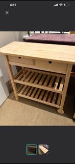 IKEA Kitchen Island with Butcher Block Top, Furniture & Home Living ...
