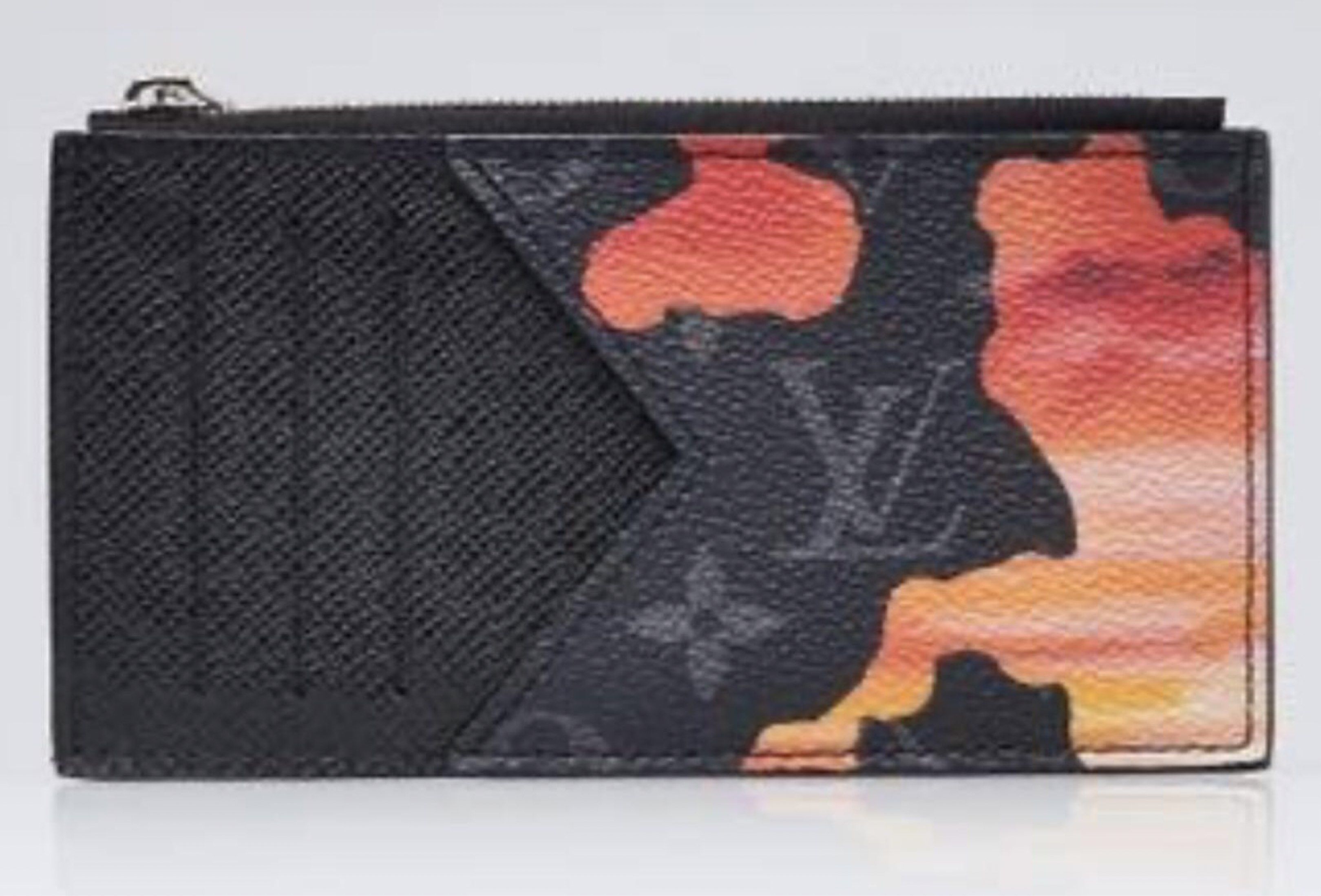 Louis Vuitton Monogram Eclipse Sunset Canvas Coin Card Holder Wallet ...