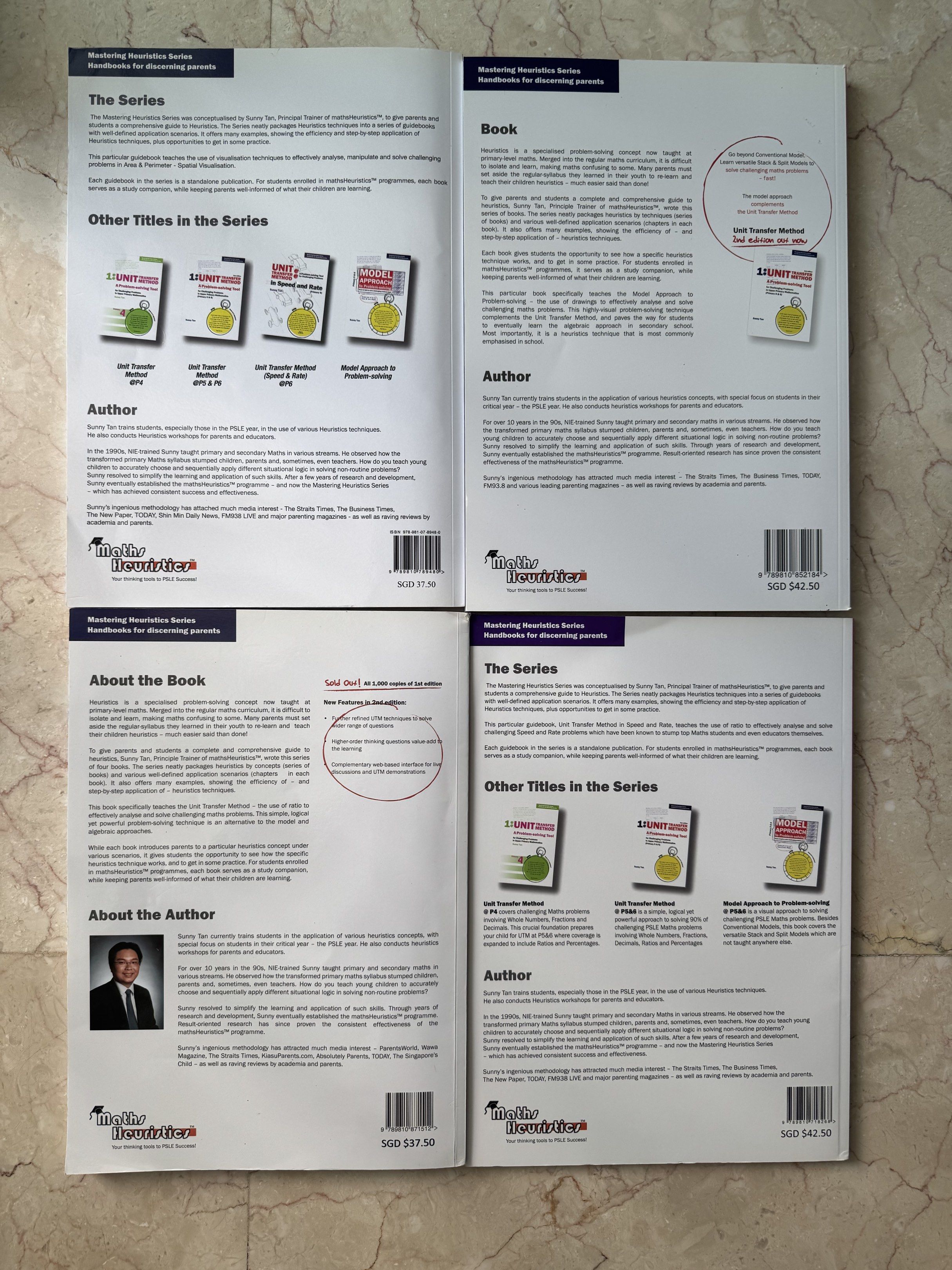 Primary math workbooks focusing on heuristics.