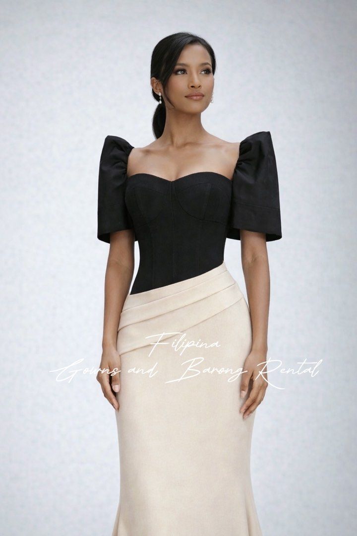 city studios juniors' keyhole fit & flare dress AMARA Modern FILIPINIANA DRESS main image 0