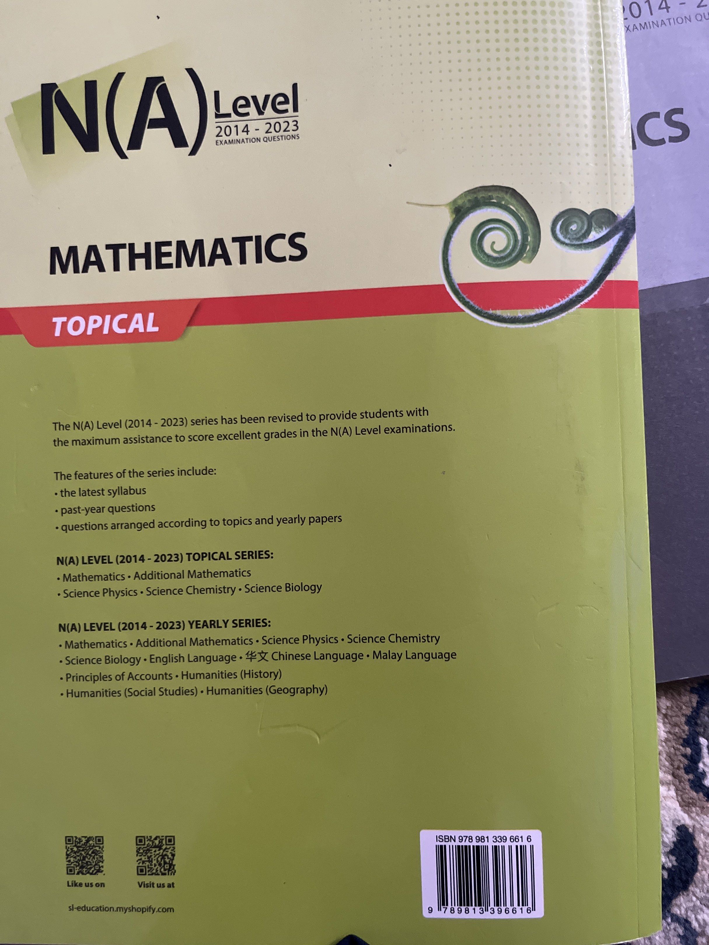 N(A) Level Mathematics Topical Textbook 2014-2023, Hobbies & Toys ...
