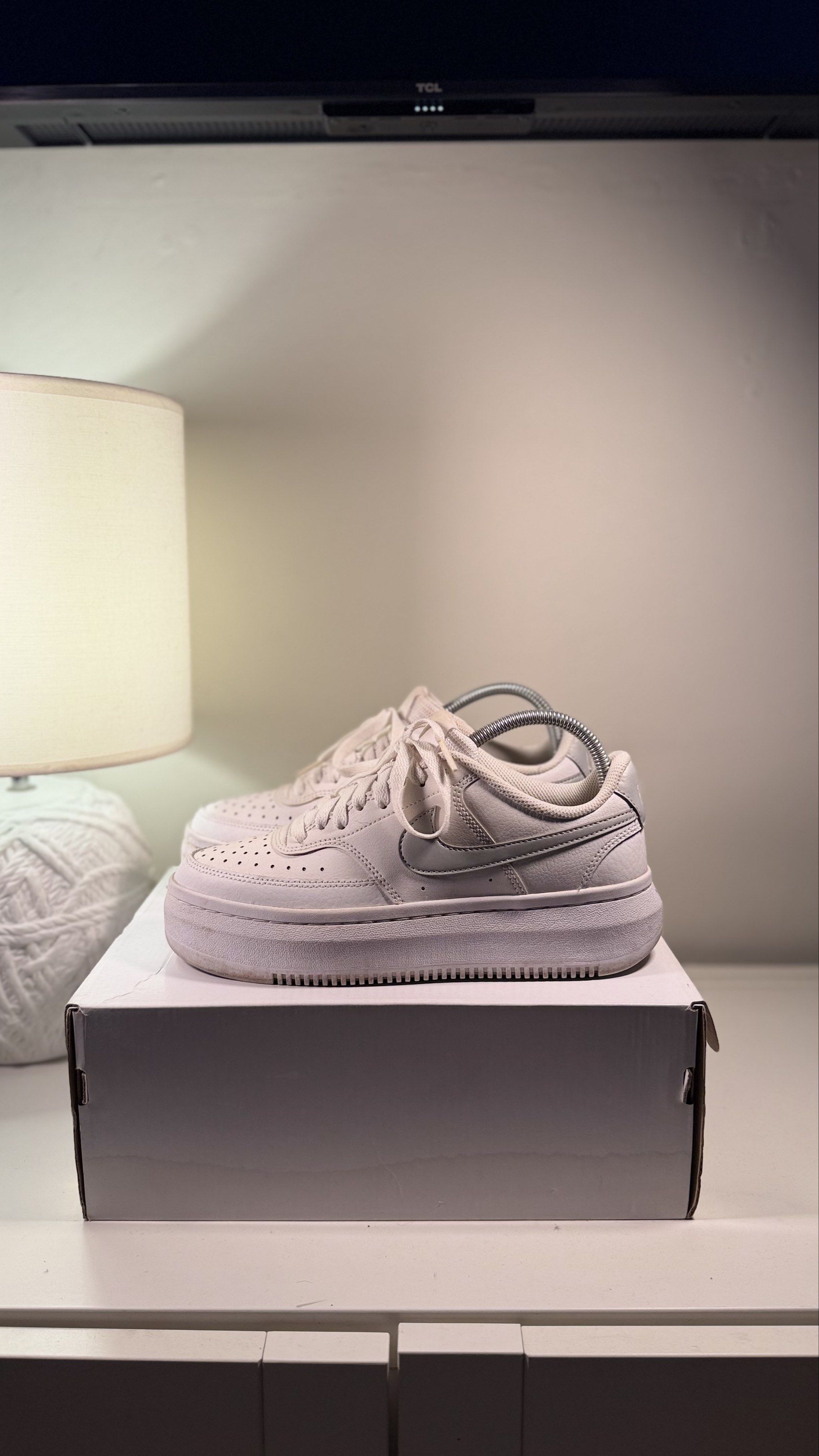 Nike Court Vision Alta (Category: Sneakers) located in Taguig. Submitted by secondbyyen (Listing ID 1421190316, Image 1). Description: Item: Court Vision Alta Brand: Nike Size: US 8.5, EUR 40 Actual color: White & gray Condition: Preloved w/o issue Price: 1700php 📍Don Bosco, Parañaque.