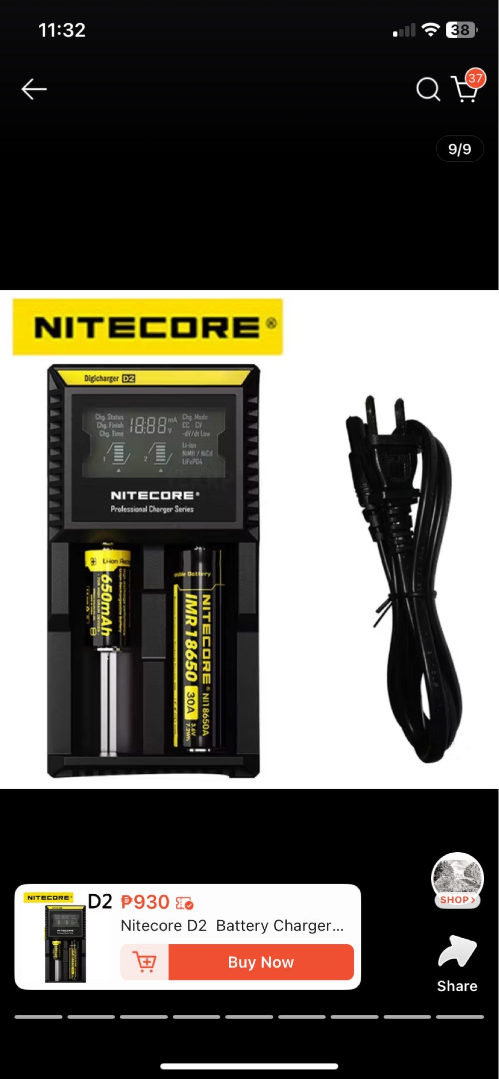 Nitecore D2 Battery Charger with free 18650 Batt (Category: Chargers & Cables) located in Pasay City. Submitted by yssvc (Listing ID 1421265741, Image 1). Description: Nitecore D2 Battery Charger LCD Display Nitecore Charger for 26650 18650 18350 16340 14500 10440 - working flawlessly - for vape users - decluttering .