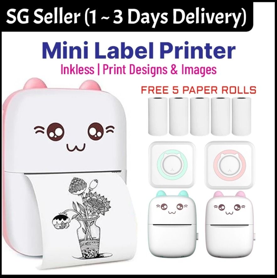 Portable Mini Thermal Printer, Smart Photo Printer, Bluetooth, Sticker ...