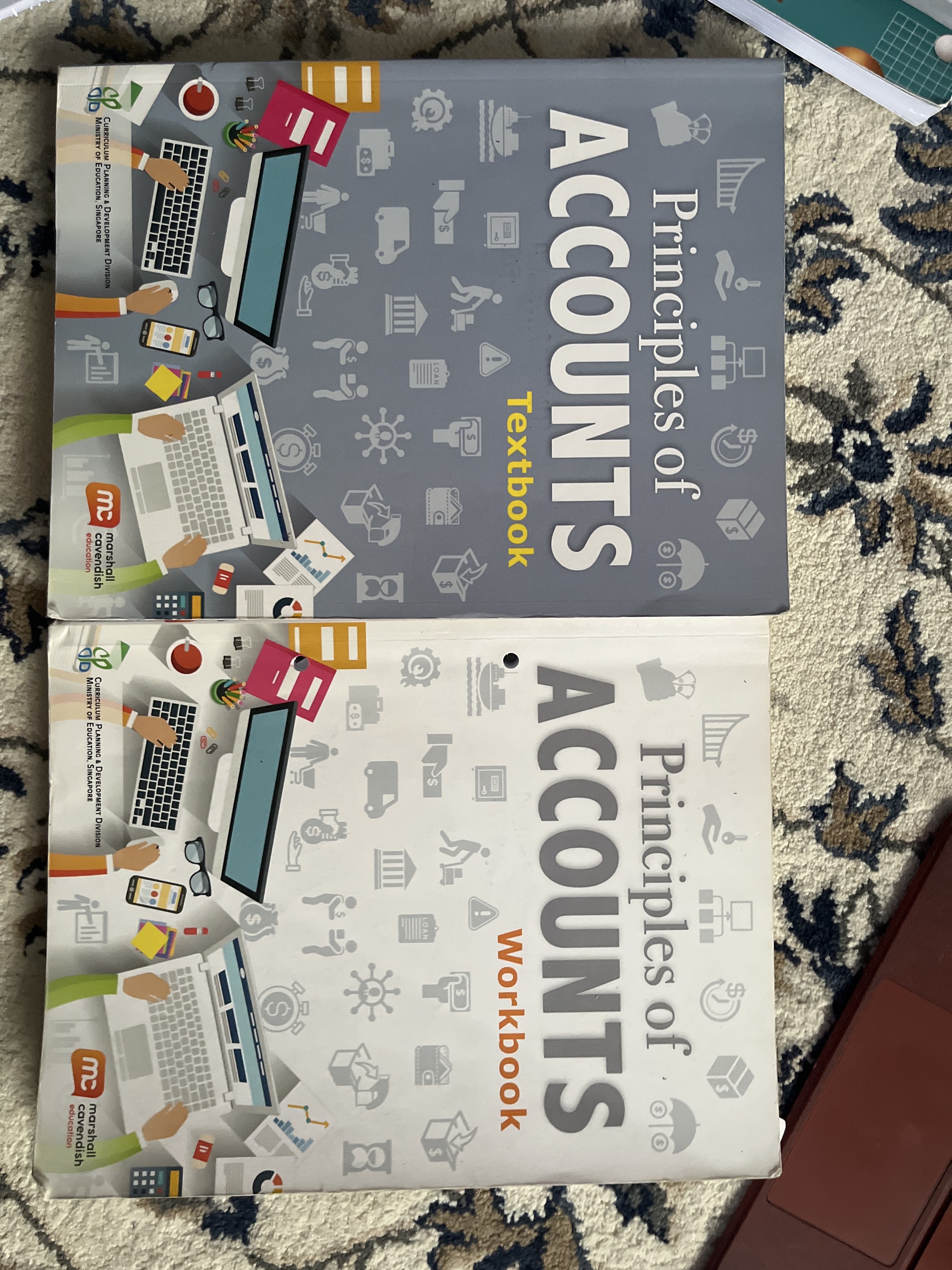 Principles of accounts textbook.