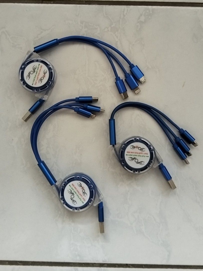 Retractable 3n1 Charging Cable (Category: Cables & Adaptors) located in Iloilo. Submitted by pinspirewitha (Listing ID 1421199023, Image 1). Description: - Retractable 3-in-1 Charging Cable - Convenient design - Tangle-free - Easy to use Usb to lighting, micro, type-c. .