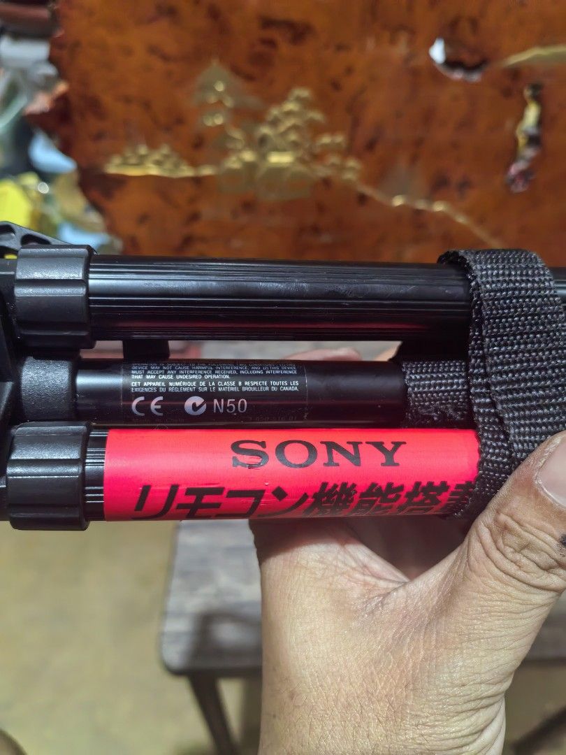 Tripod - Sony VCT-870RM remote control Tripod Leg (Category: Tripods & Monopods) located in Cebu City. Submitted by dudes_villanueva (Listing ID 1421135932, Image 2). Description: Tripod - Sony VCT-870RM remote control Tripod Leg. 📌Lacking Remote. 📌Issue: Loose Camera Head. Adjust Stick lacking. SOLD AS IS. Max Height: 48 inch .