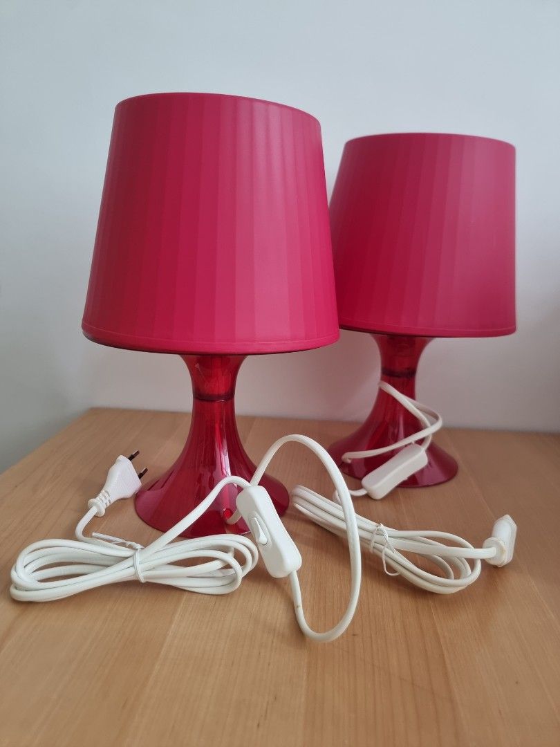 Bundle: Ikea Red Table Lamps with Bulbs, Furniture & Home Living ...