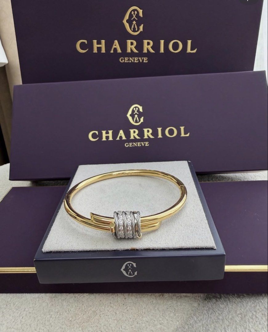 Charriol Geneva Bracelet (Category: Luxury Accessories) located in San Pablo. Submitted by with.jacque (Listing ID 1421450713, Image 3). Description: - Authentic Charriol Geneva bracelet - Iconic cable design - Available in gold or silver finish - Comes with the original Charriol box - Perfect for any occasion Prices: Brandnew Charriol bangles Sizes: S,M and L Silver With stones - ₱ 18,000 Silver Without - ₱ 17,500 Gold with stones - ₱ 19,000 Gol