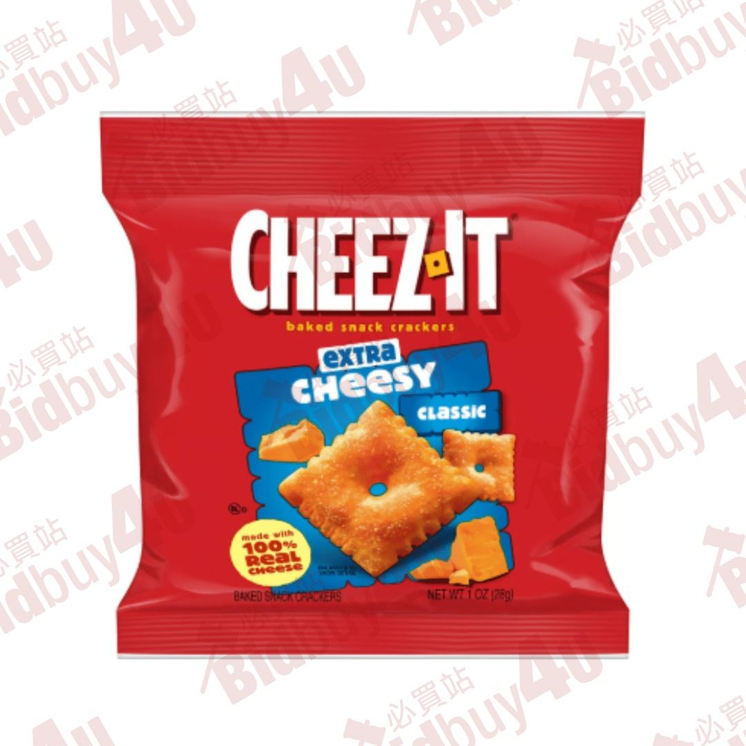 Cheez It Extra Cheesy Classic Baked Snack Crackers 經典特濃芝士烘焙零食餅乾 28g ...
