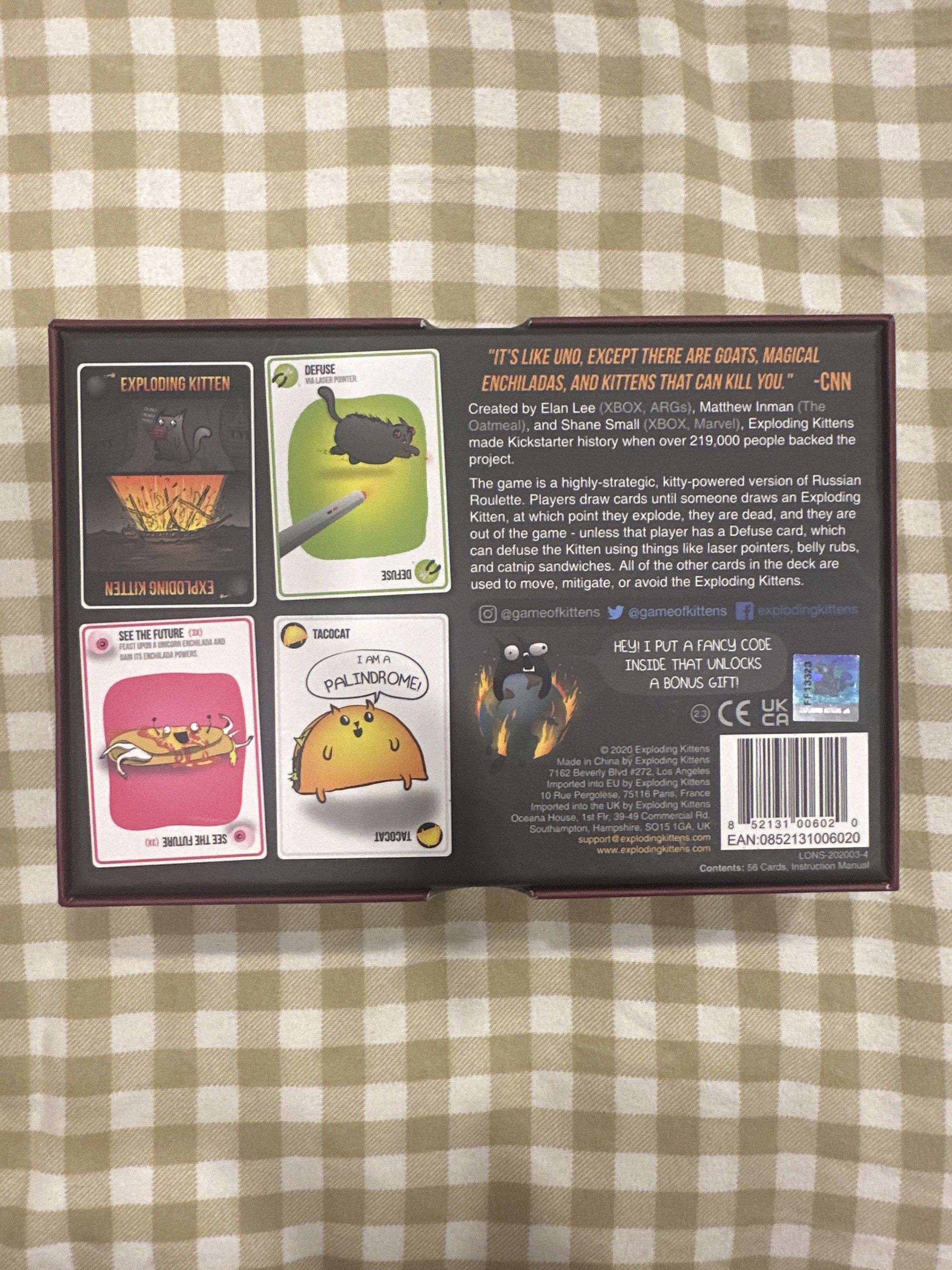 Exploding Kittens Original Edition Card Game, Hobbies & Toys, Toys ...