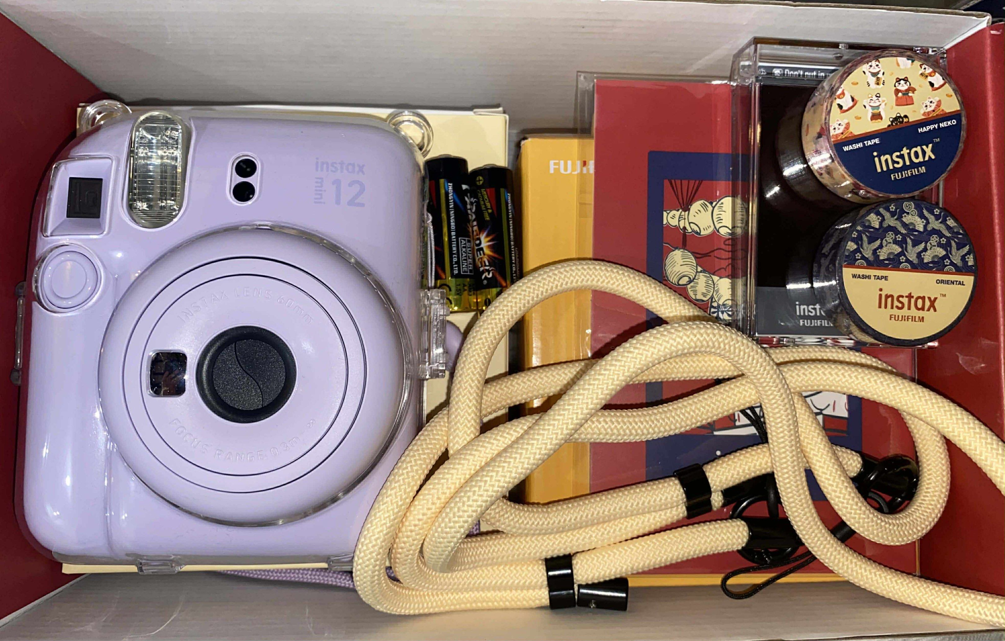 Fujifilm Instax Mini 12 Oriental Pop Package (Category: Cameras) located in Manila. Submitted by araaa312 (Listing ID 1421350119, Image 3). Description: Fujifilm Instax Mini 12 Oriental Pop Package in lavender. -Battery, -Acrilic camera case, -Acrilic film case, -Shoulder tote bag -Washi tape -Post cards.