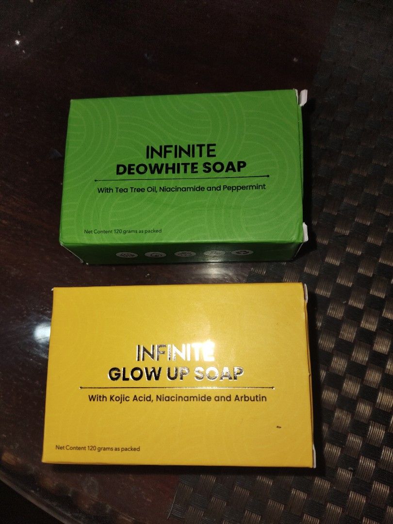 Infinite Glow Up Soap & Deowhite Soap (Category: Bath) located in Caloocan City. Submitted by maricrisab80292 (Listing ID 1421327390, Image 3). Description: selling brand-new infinite deowhite soap & infinite glow up soap description: INFINITE GLOW UP SOAP contains Kojic acid,niacinamide and arbutin can give your skin a natural radiance .This powerful combination is designed to provide you with a brighter skin tone. while : IFINITE DEOWHITE SOAP 