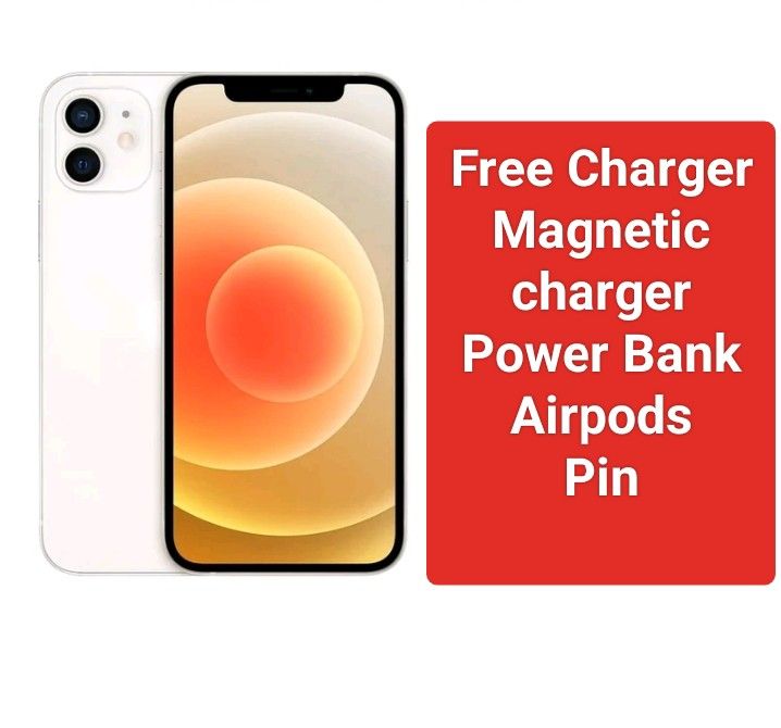 Iphone 12 (Category: iPhone 12 Series) located in Imelda. Submitted by japansurpluscollection (Listing ID 1421400683, Image 1). Description: Pre owned iphone 12 with gift box include free charger , Magnetic charger , Airpods,Powerbank, pin.