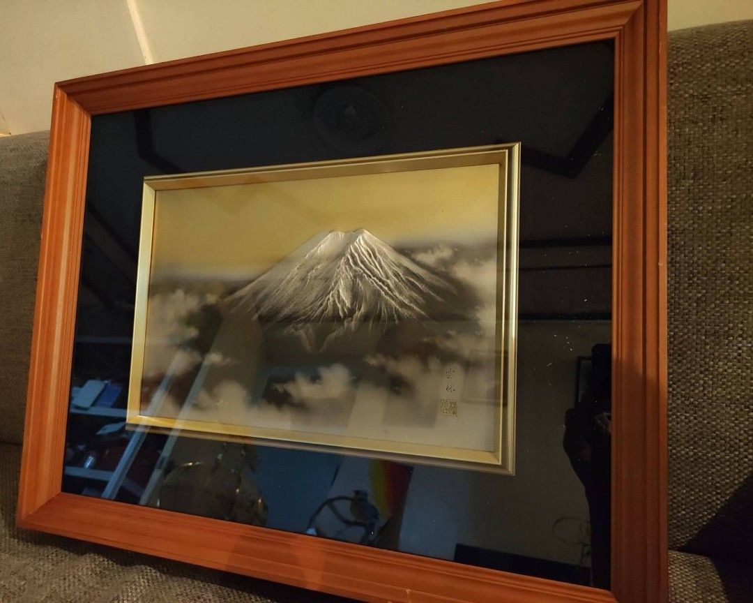 Japanese Mount Fuji Framed Art Embossed (Category: Frames & Pictures) located in Cavite. Submitted by dextermanalo28 (Listing ID 1421408868, Image 1). Description: 🗻 Mt Fuji naka embossed ang Mt Fuji Magandang pang display sa wall Antique signed bronze painting "View of Mt Fuji" (Spring Mountain). The work is framed in the original author's frame. Bronze, gilding, painting. Japan, XX century Mabigat / Malaki sya 🗻 - Beautiful framed artwork of 