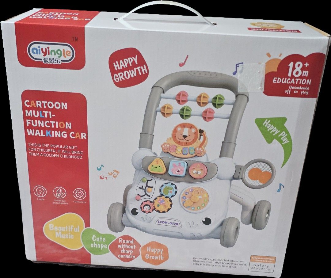 Multi-Function Walking Car (Category: Infant Playtime) located in Singapore. Submitted by fajjjj (Listing ID 1421338449, Image 1). Description: - Brand new in box - For ages 18 months+ - Plays beautiful music - Features cute shapes - Designed with round, safe corners - Promotes happy growth and play - Great educational toy.