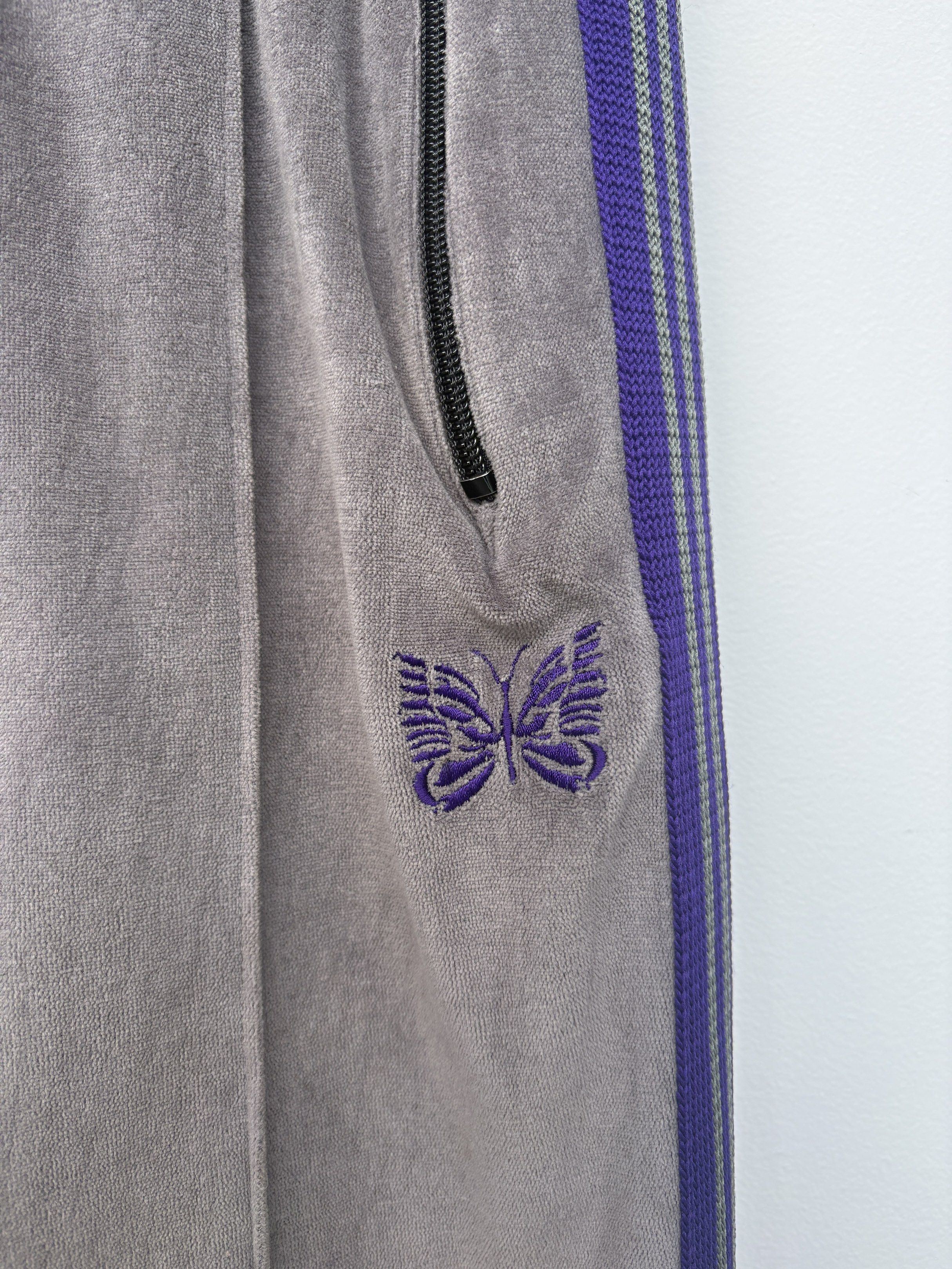 Needles Velour Track Pants (Category: Joggers) located in Quezon City. Submitted by juanhizon (Listing ID 1421355429, Image 3). Description: Velour Track Pants. Very soft and comfortable. Has a light bleach stain on the back. Barely noticeable. Bought in Tokyo.