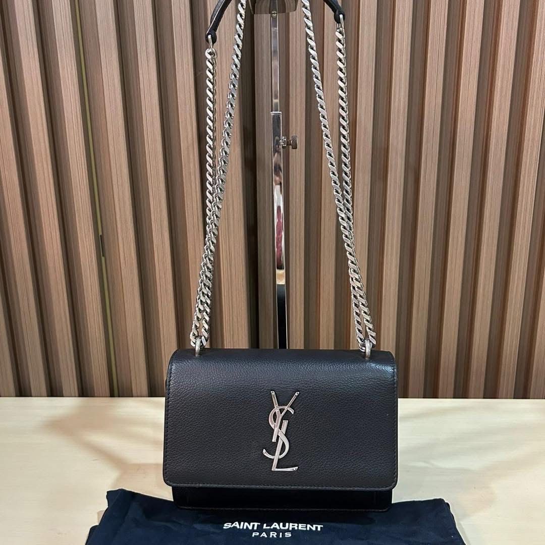 Saint Laurent Kate Chain Bag (Category: Luxury Bags & Wallets) located in Manila. Submitted by bagislifeshop (Listing ID 1421303474, Image 1). Description: ☑️Available in Pampanga ✅Condition: 8.8/10 ✅Colour: Black ✅Material: Calf leather ✅Inclusion: Dustbag .