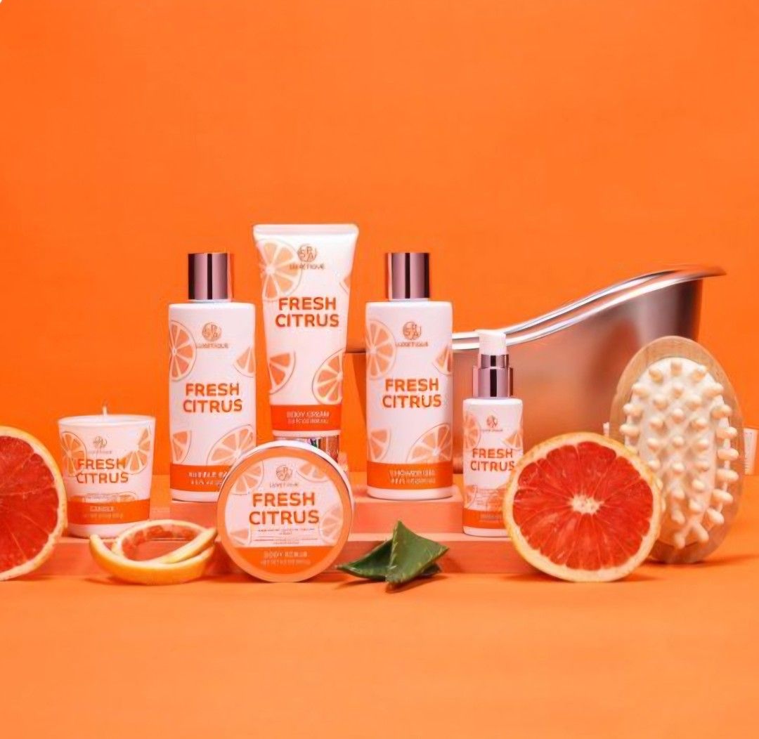 Spa Luxetique 8pcs Fresh Citrus Bath Gift Set (Category: Bath) located in Manila. Submitted by ana_essentials56 (Listing ID 1421370123, Image 1). Description: SPA LUXETIQUE 8pcs Fresh Citrus Bath Gift Set P550 Product Benefits: Offers a refreshing, relaxing spa experience at home with natural ingredients Skin Type Oily, Combination, Dry, Normal Set Contents Shower gel 200ml Body cream 100ml Bubble bath 200ml Body oil 55ml Candle 75g *Body Massage