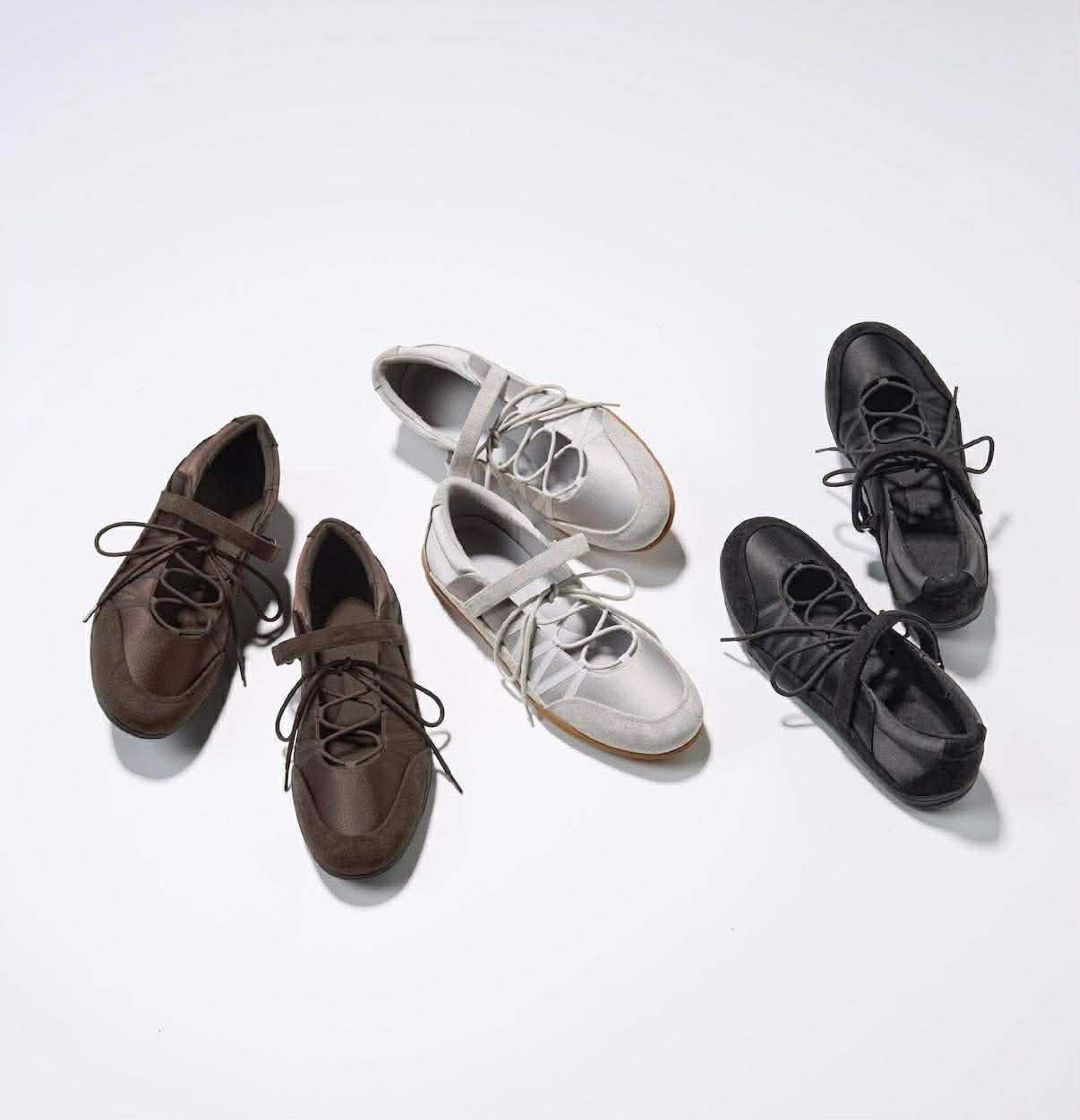 GU Lace up Ballet sneakers (Category: Sneakers) located in San Fernando. Submitted by cjsllmb (Listing ID 1421401035, Image 1). Description: - Available in brown, silver, and black - Sleek design and comfortable fit - Sizes: XS (22cm) to XXL (25.5cm) - Perfect for everyday wear - Versatile style - Please refer to size chart for best fit SALE ‼️‼️‼️ from JAPAN 🇯🇵 GU Lace up ballet sneakers ETA END OF MARCH TO APRIL 2026.
