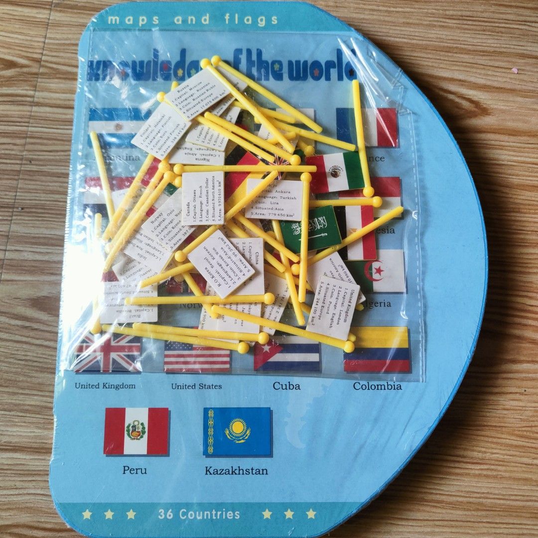 World Map Puzzle with Flags (Category: Board Games & Puzzles) located in Manila. Submitted by newriver-f5142e (Listing ID 1421344498, Image 2). Description: - World map puzzle with flags of 36 countries - Perfect for kids learning geography - Includes flag inserts - Comes with a map board - Ideal for early learning and educational play.