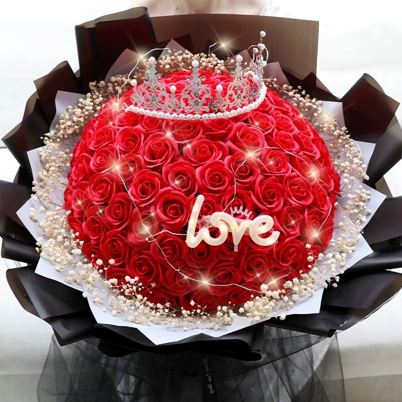 ️ Valentines Day Gift Premium 99 Red Rose Gifts Rose Flower Bouquet for ...