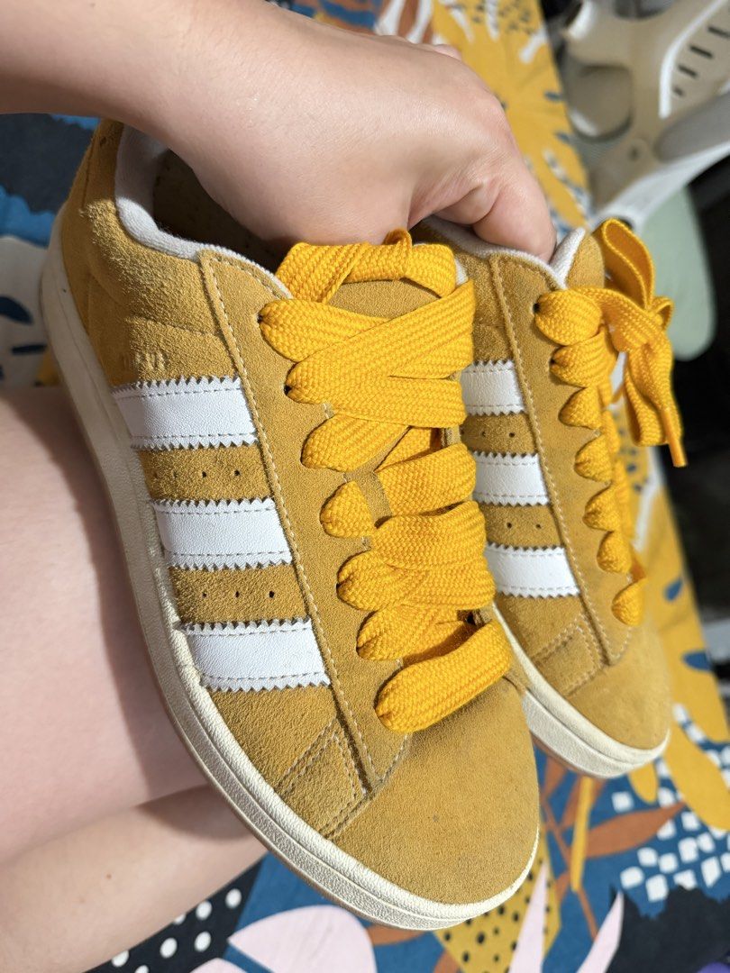 Adidas Campus Sneakers - Yellow (Category: Sneakers) located in Manila. Submitted by rmdthreads (Listing ID 1421551523, Image 3). Description: • 💯 Original Campus 80s • 9/10 condition — linis lang kase naitabi lang sa lagayan • once ko lang nagamit sa duty • Limited Edition.