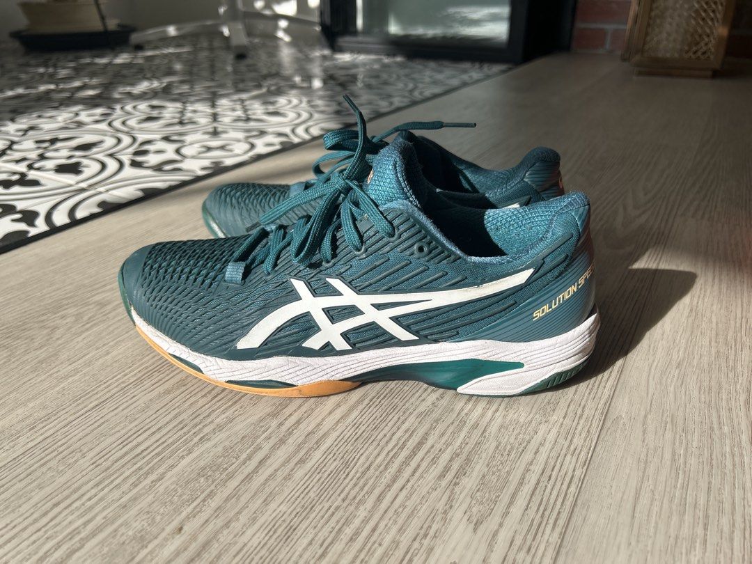 Asics Solution Speed Tennis Shoes - Teal (Category: Sneakers) located in Singapore. Submitted by jason.seow_turtle (Listing ID 1421458576, Image 1). Description: .
