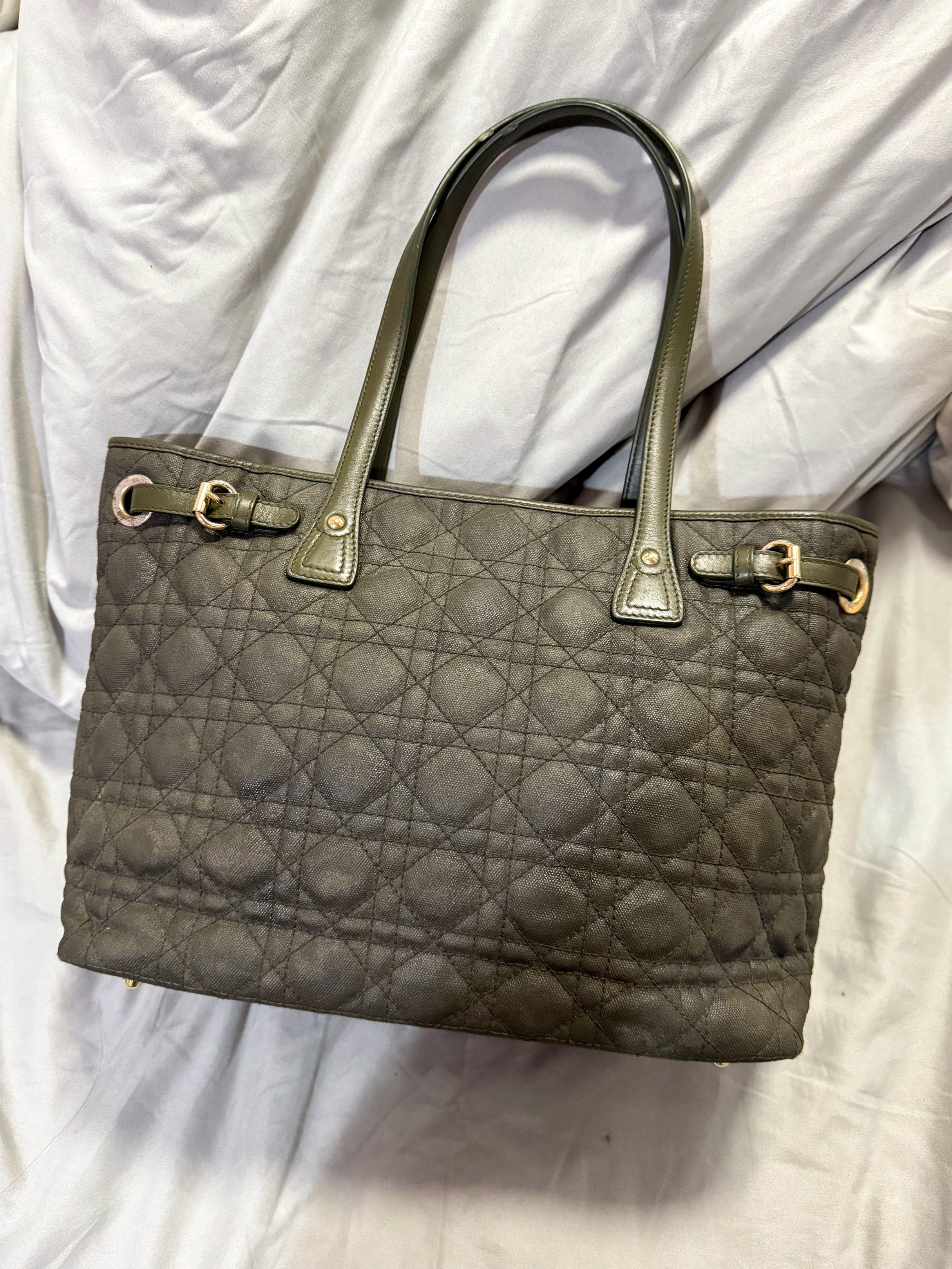 AUTHENTIC Dior Panarea Olive Cannage Tote Bag (Category: Luxury Bags & Wallets) located in Quezon City. Submitted by closetofcoco (Listing ID 1421456004, Image 3). Description: MESSAGE: @THECLOSETOFCOCO ON IG FOR FASTER REPLIES GUARANTEED AUTHENTIC NO LOW BALLING .