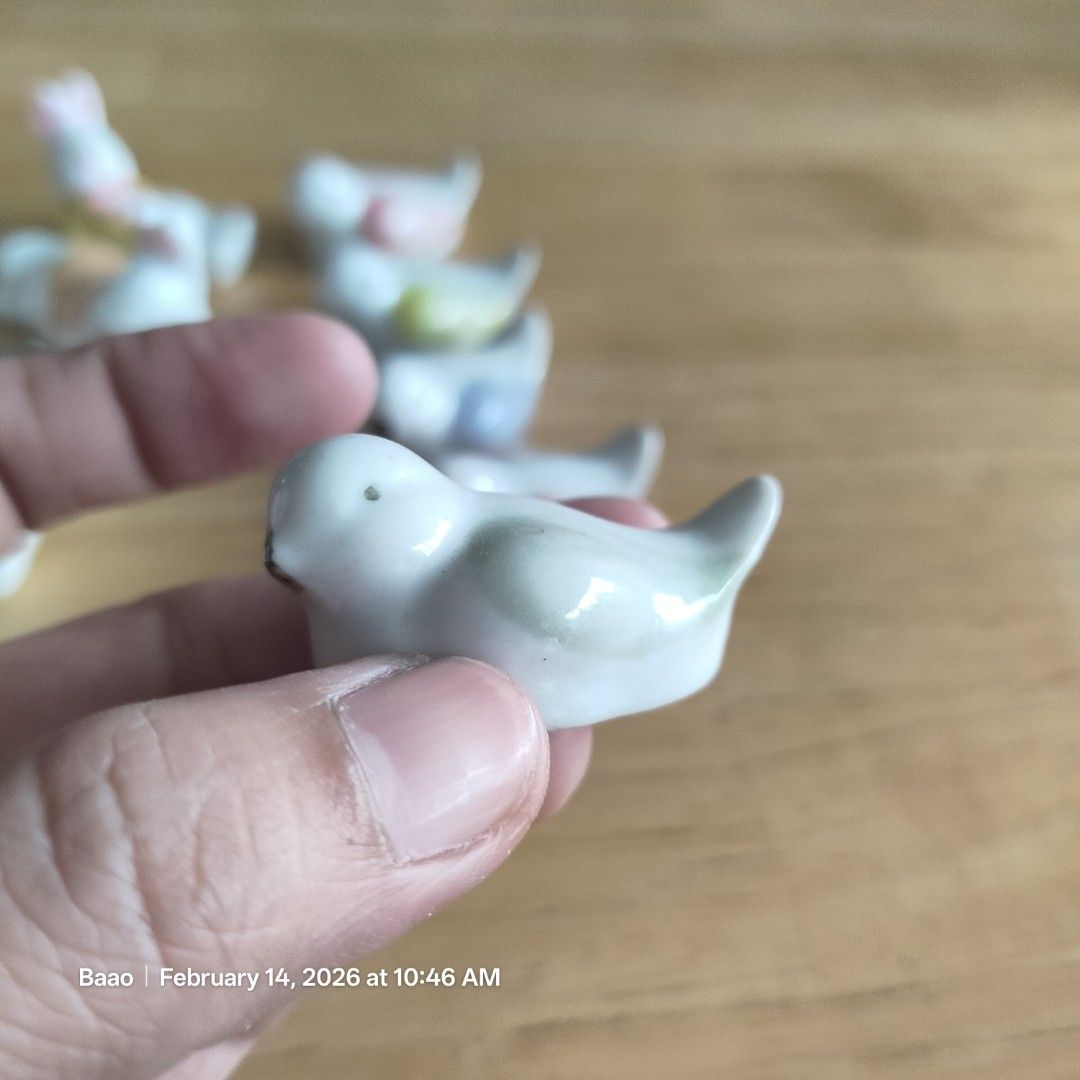 Ceramic Bunny and Bird Chopstick Rests (Category: Other Kitchenware & Tableware) located in Baao. Submitted by all.things.japan (Listing ID 1421470074, Image 3). Description: BN Ceramic Chopstick Rests - Adorable ceramic chopstick rests - Features bunny and bird designs - Includes multiple figures with unique colors - Adds a whimsical touch to your table - Small and delicate - Ideal for chopsticks and small utensils Bird: 1.75 inches Rabbit: 2.0 