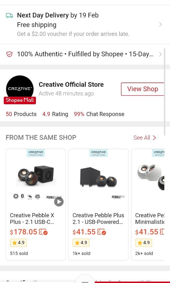 Creative Pebble USB Desktop Speakers White403402008005201927