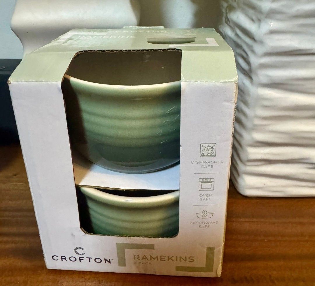 Crofton Ramekins 2 Pack (Category: Bakeware) located in Manila. Submitted by ormelynmal86309 (Listing ID 1421478926, Image 1). Description: Crofton RAMEKINS- 2 PACK • Stoneware • Dia. 9.8 x 5.9 (H) cm • Oven safe to 200°C ₱300.