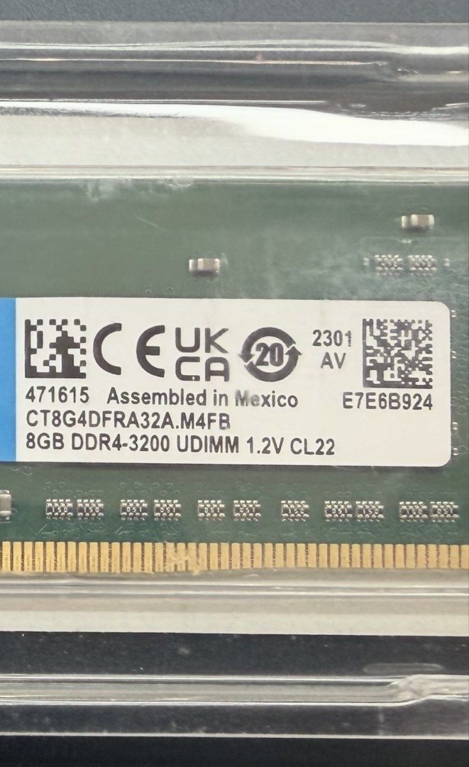 Crucial 8GB DDR4-3200 UDIMM RAM ( desktop memory ), Computers & Tech ...