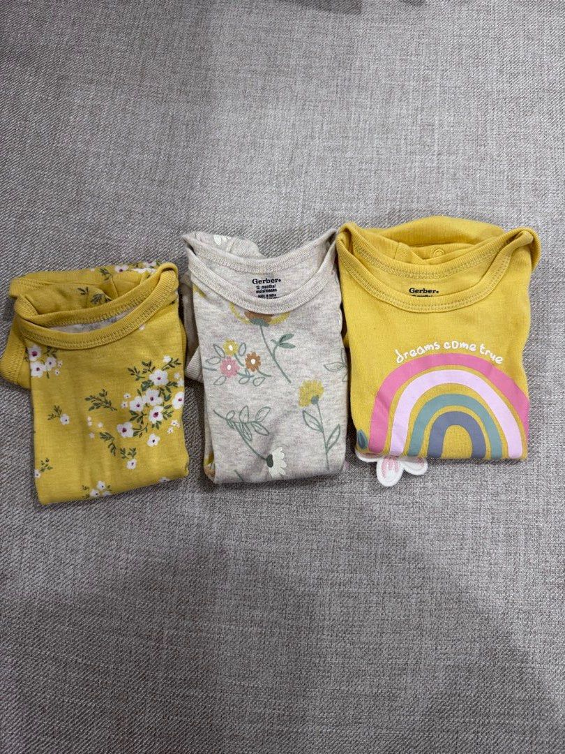Gerber onesies 12mos to 18mos - Set of 3 (Category: Babies & Kids Fashion) located in Makati City. Submitted by httpsbarbs (Listing ID 1421561481, Image 1). Description: First owned, bought in Amazon US. Kept excellently; no issues Shipping at buyer’s expense Preferred to sell as lot for ₱350 Selling price per piece is ₱130 RFS: outgrown, decluttering.