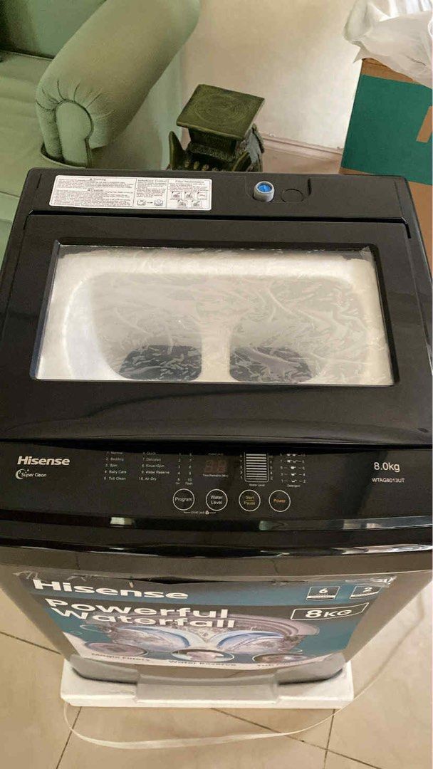 Hisense Fully Automatic Washing Machine 8KG (Category: Washing Machines and Dryers) located in Agoo. Submitted by wideeyedbooks (Listing ID 1421616457, Image 3). Description: Brand New, never been used. Purchased December 2025 Reason for selling: Need extra cash.