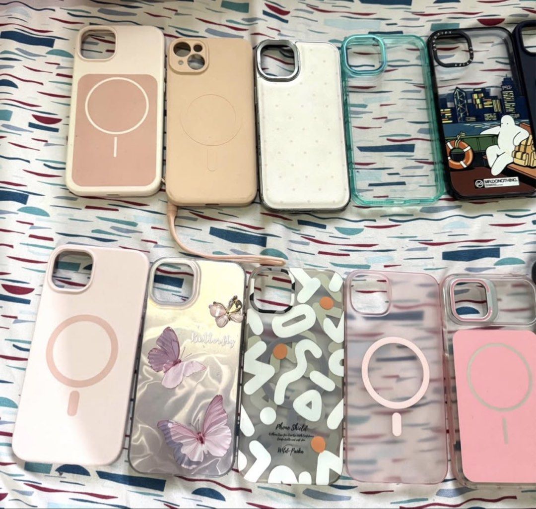 iPhone 14/15 plus cases (Category: Cases & Sleeves) located in Manila. Submitted by caseaholic.woman (Listing ID 1421581160, Image 2). Description: Most are brand new. RFS: I upgraded my phone.