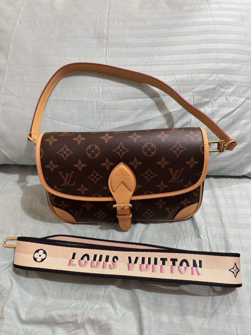 Louis Vuitton Monogram - Diane Shoulder Bag (Category: Luxury Bags & Wallets) located in Quezon City. Submitted by wanderwoman24th (Listing ID 1421543328, Image 1). Description: - Self Authenticate - Pre loved - Iconic Monogram pattern - Detachable strap with Louis Vuitton logo - Flap closure - Classic brown monogram canvas with leather - With long canvas strap.