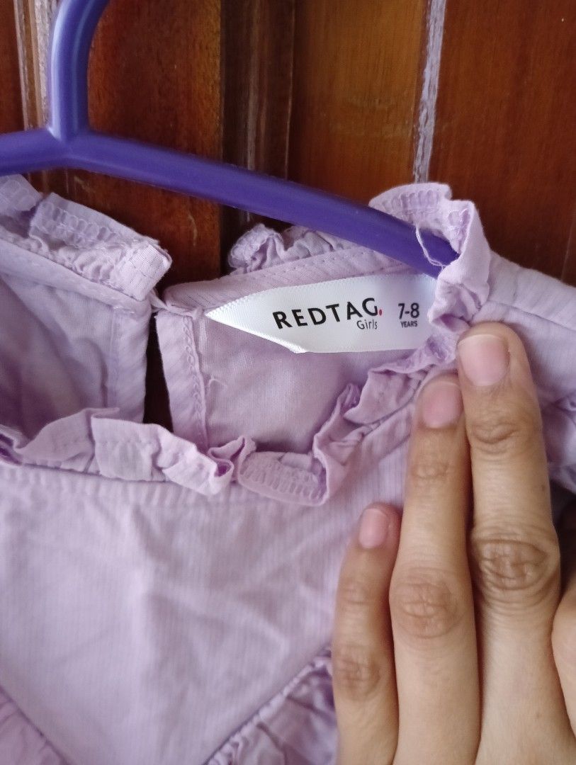Redtag Girls Blouse (Category: Babies & Kids Fashion) located in Santa Rosa. Submitted by amiraamara (Listing ID 1421526973, Image 2). Description: - Redtag lavender blouse - For girls aged 7-8 - Ruffled design - Long sleeves - Round neckline - Simple and elegant style - Perfect for everyday or special occasions.