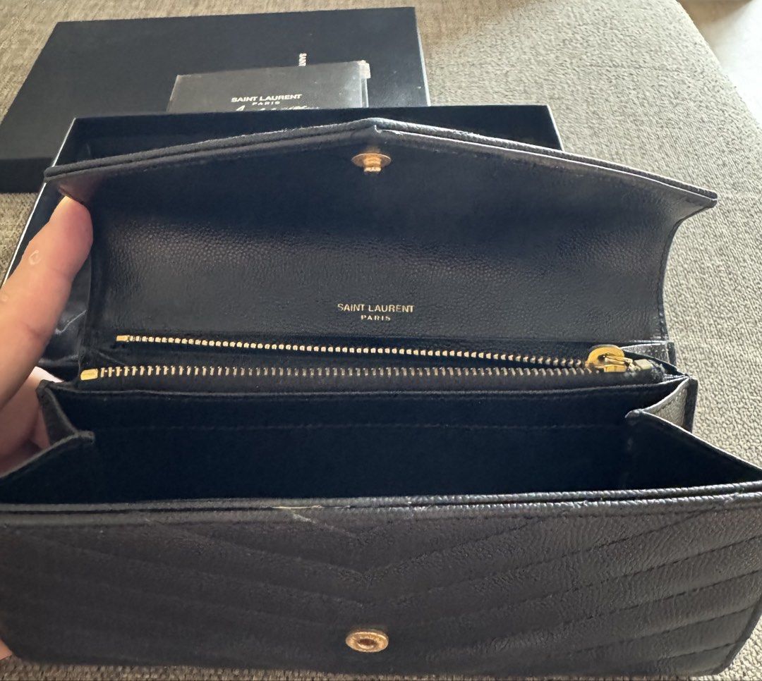Saint Laurent Monogram Wallet - Black, Luxury, Bags & Wallets on Carousell