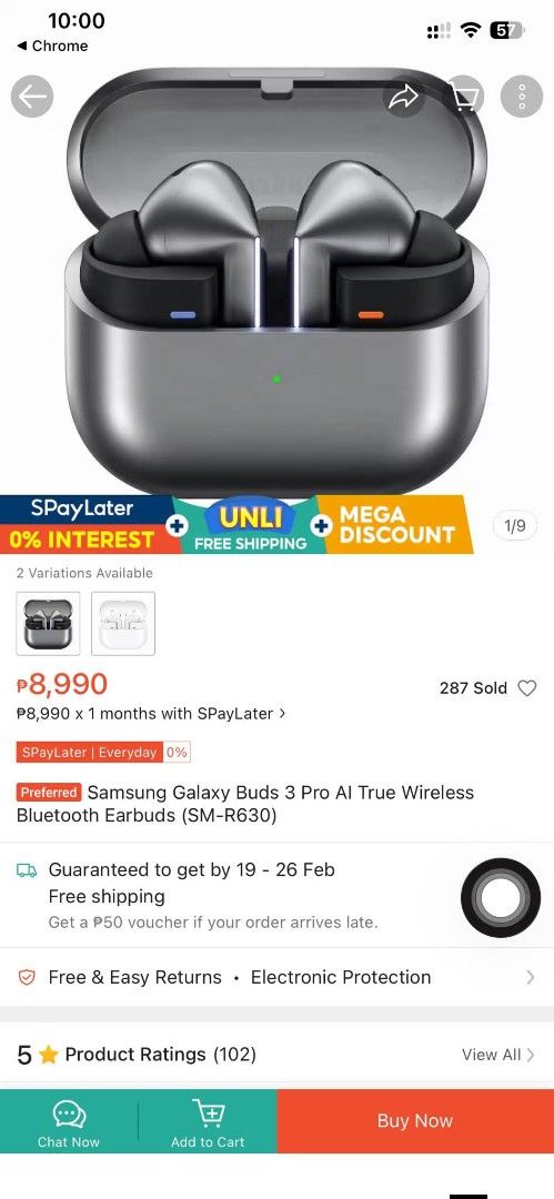 Samsung Galaxy Buds3 Pro AI True Wireless Earbuds (Category: Earphones) located in Manila. Submitted by aringother24058 (Listing ID 1421579155, Image 3). Description: ￼Samsung Galaxy Buds 3 Pro AI True Wireless Bluetooth Earbuds (SM-R630) 4,999 super mahal nito… Selyado po ito...