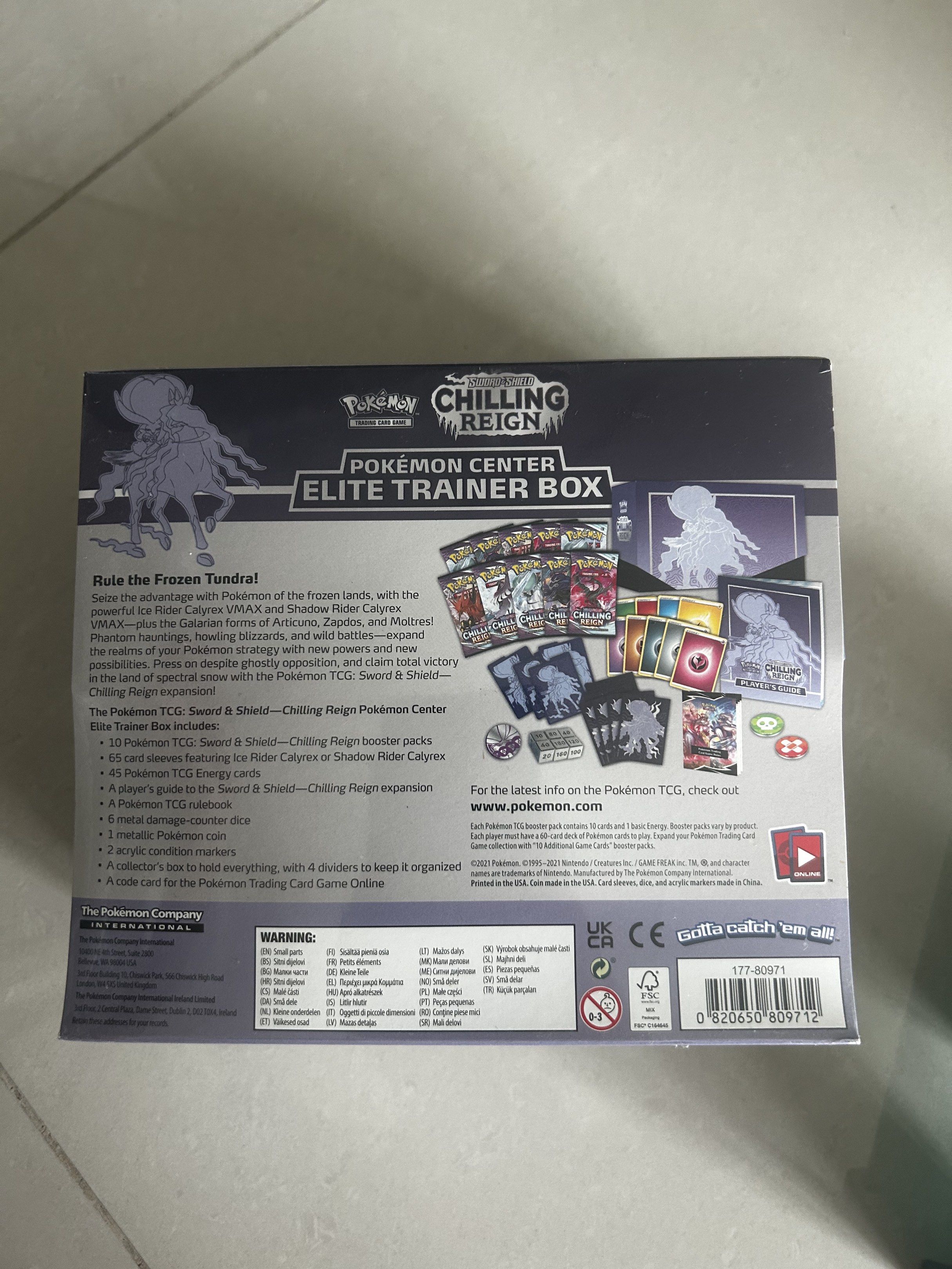 Sealed Pokemon Center Exclusive Chilling Reign Shadow Rider Error ETB ...