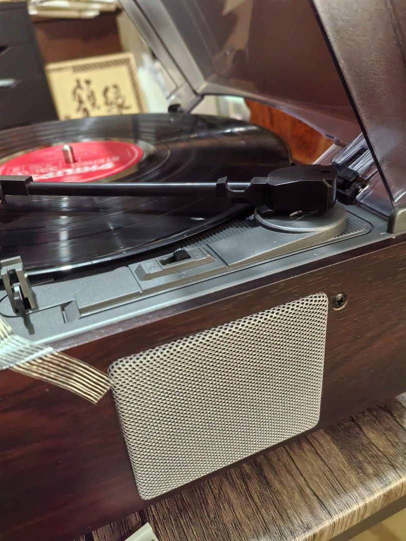 Turntable - Sansui SAN1668 or TT-1668 (Category: Portable Music Players) located in Cebu City. Submitted by dudes_villanueva (Listing ID 1421460867, Image 3). Description: Turntable - Sansui SAN1668 or TT-1668 Brand New with Box 100V 50/60Hz 200 Watts Step-Up Transformer included (Ready to Use) 📌4-in-1 turntable vintage-style home audio system featuring a wood finish. Key features of this collectable turntable. 📌A turntable for playing vinyl re