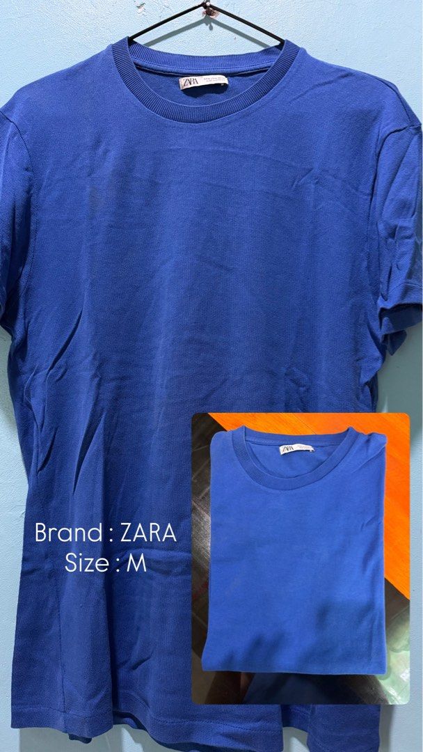 Zara Blue T-shirt - Size M (Category: Tshirts & Polo Shirts ) located in Manila. Submitted by raff.preloved (Listing ID 1421467534, Image 1). Description: - Zara t-shirt - Size: M - Color: Blue - Neckline: Round - Sleeves: Short - Fabric: Comfortable - Style: Casual - Features: Zara logo.