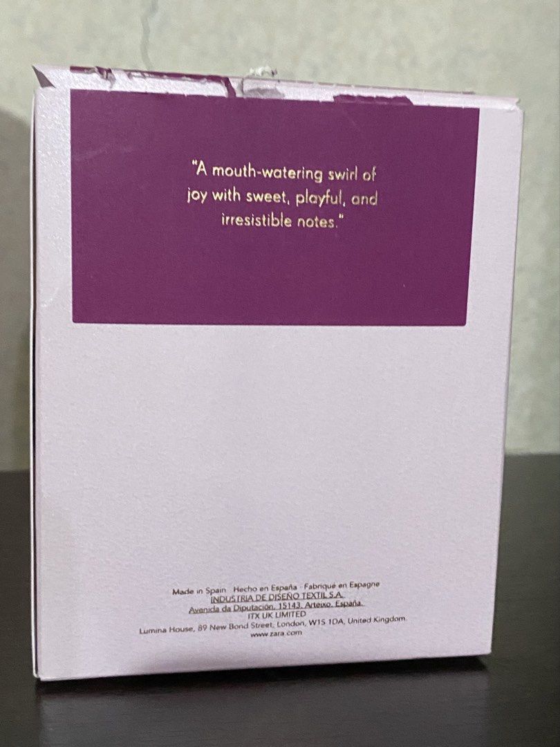 Zara Violet Blossom Candy Eau de Parfum 90ml (Category: Fragrance & Deodorants) located in Marikina City. Submitted by veenuh (Listing ID 1421579514, Image 2). Description: .